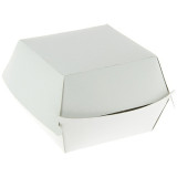 Boîte hamburger carton blanche 100x100x80 mm ingraissable